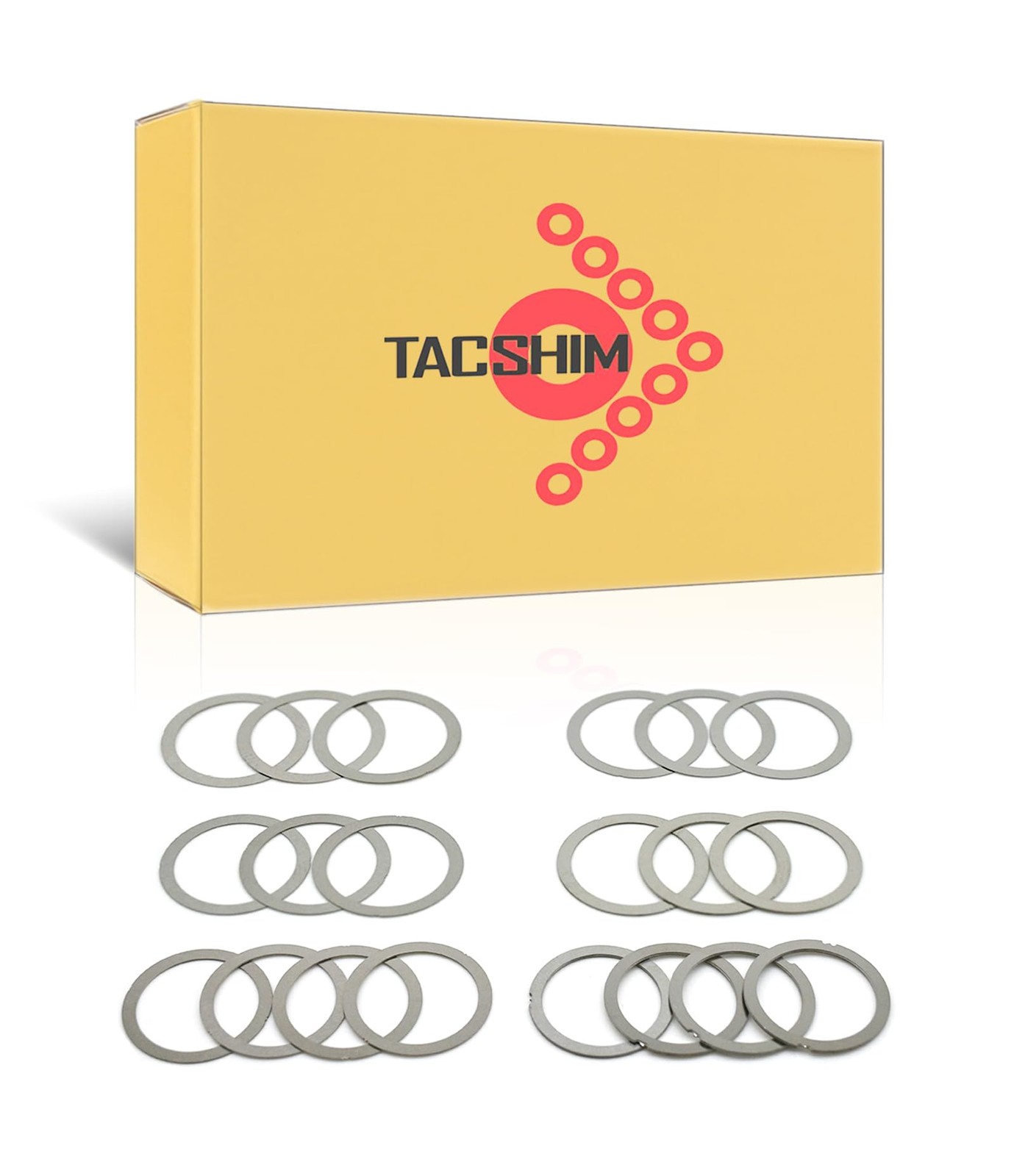 TACSHIM Small OD 1/2x28 1/2x36 Barrel Shim Kit for 9mm (20 Pack) Silver