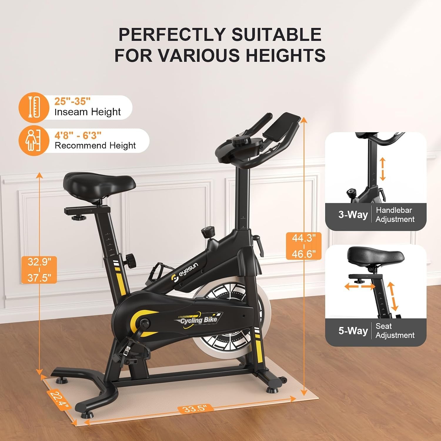 Luxury Exercise Bike for Home with Adjustable Resistance & Bluetooth Integration