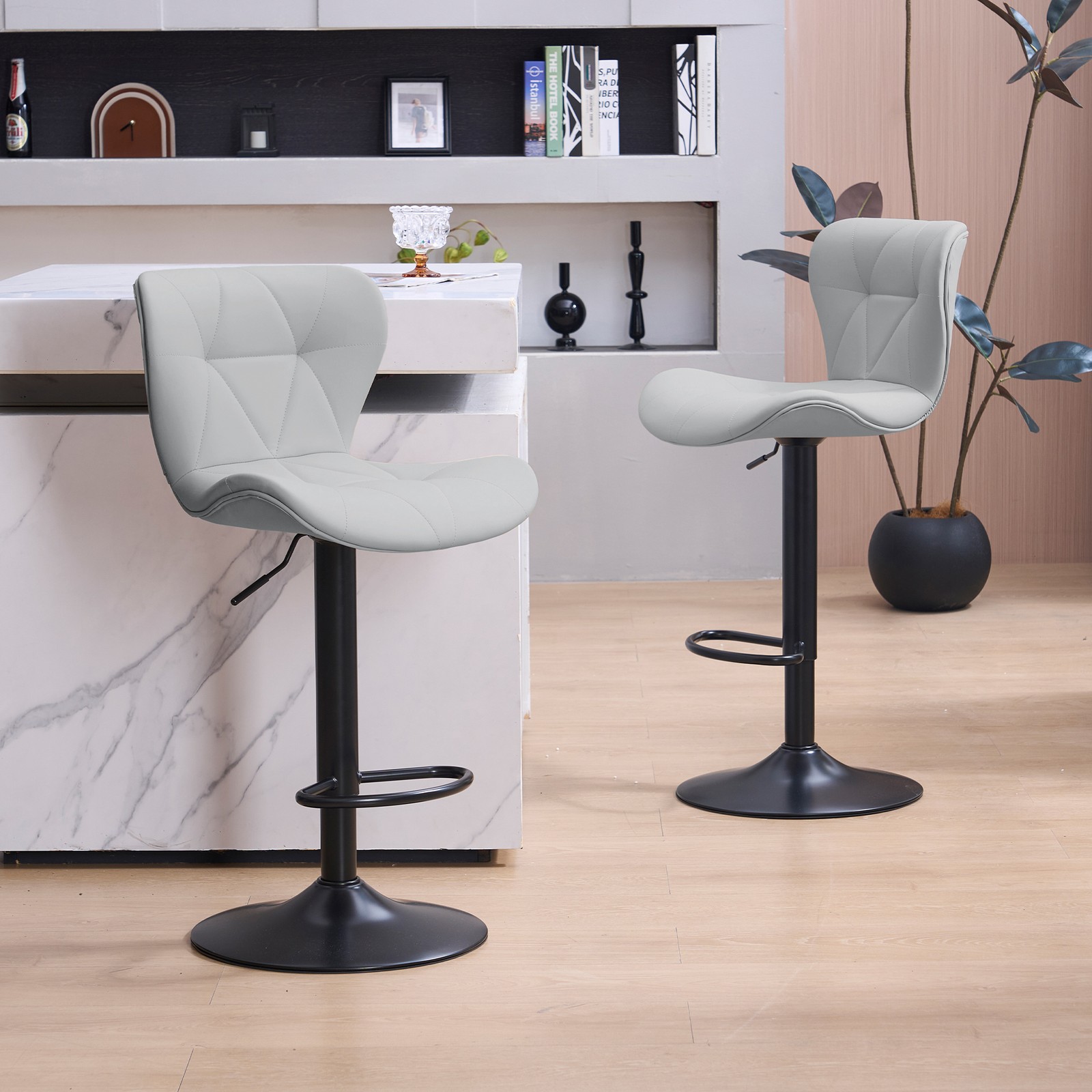 2pcs Lift Bar Stool Swivel Counter Stools Counter Height Barstools