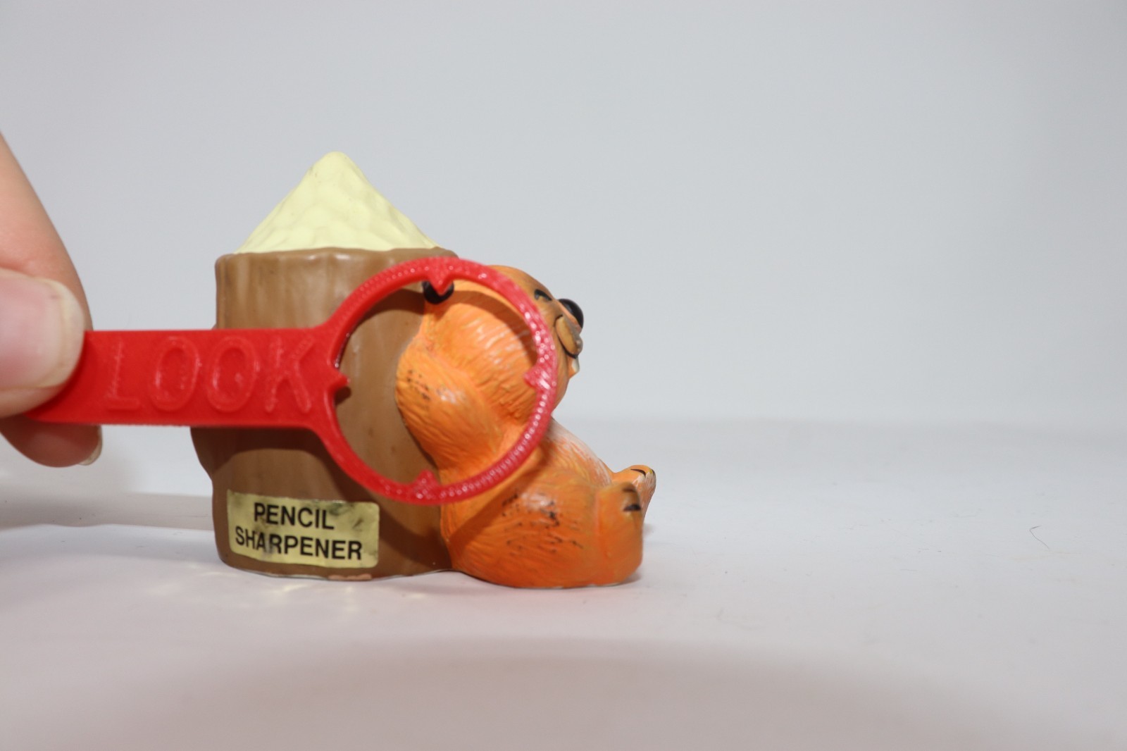 1982 Enesco Critter Sitters Orange Beaver Pencil Sharpener