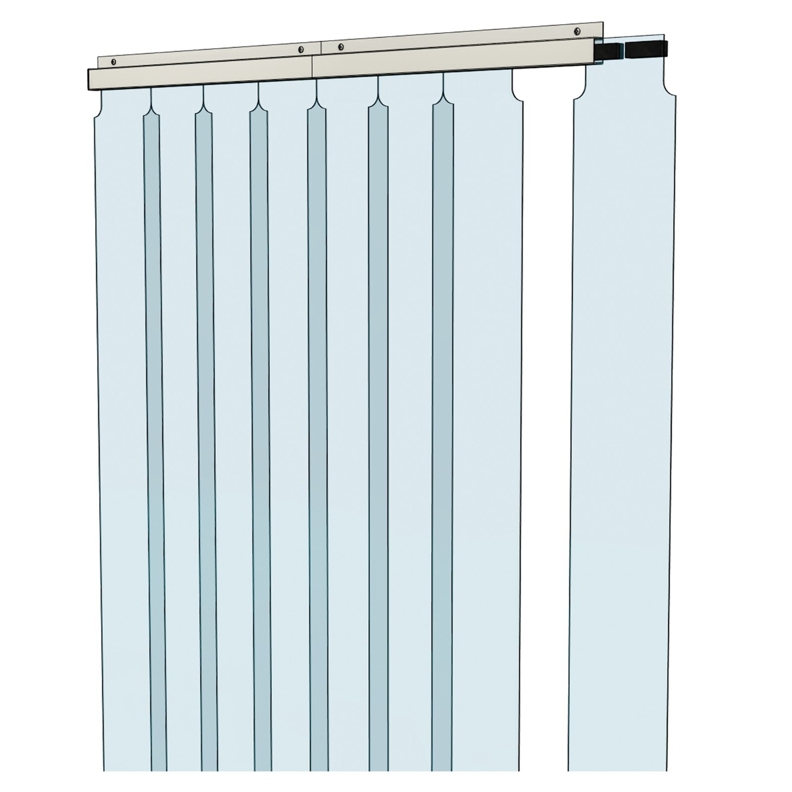 Kason ThermalFlex EASIMOUNT Strip Door 38" x 84"x 6" Curtain 402LA-606-3884