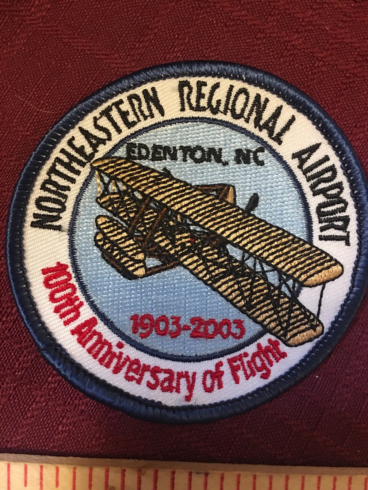 EMB PATCH...Northeastern Regional Airport NC...100th Anniversary First Flight