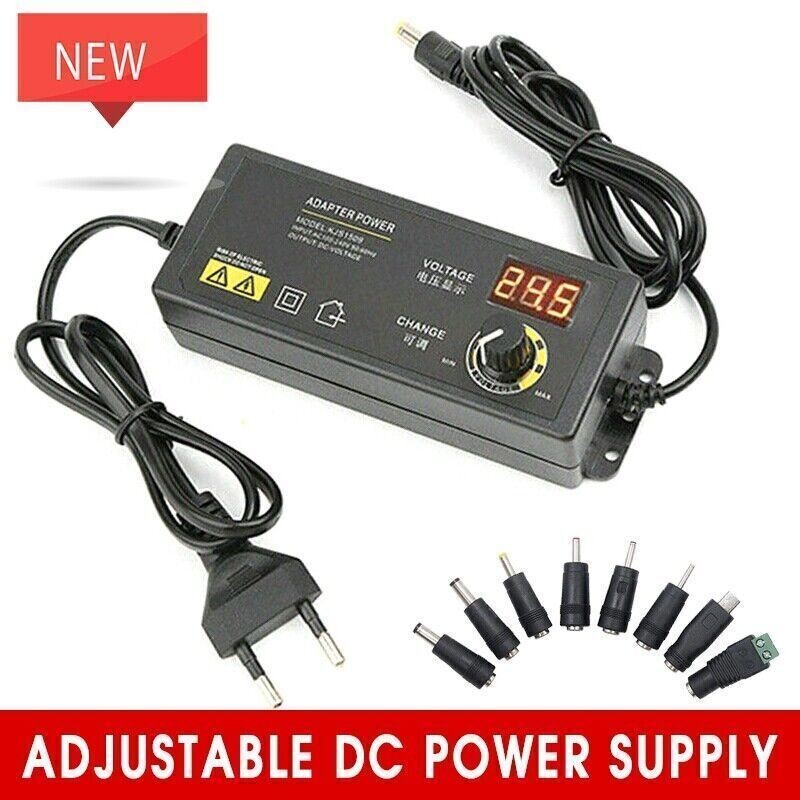 Adjustable Voltage Power Supply 3-24V w/ LCD Display AC / DC Switch Adapter USQ2