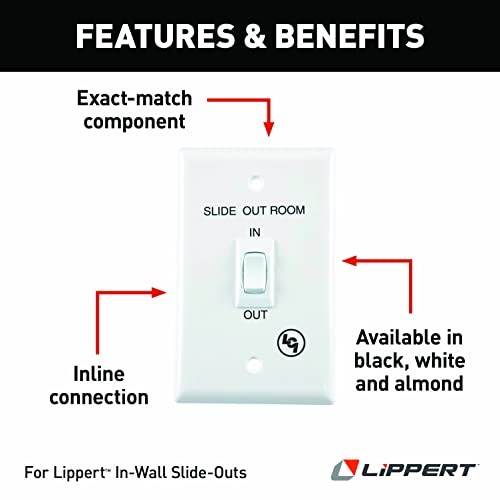 Lippert In-Wall Replacement Interior In/Out Switch Assembly with 3 Connectors