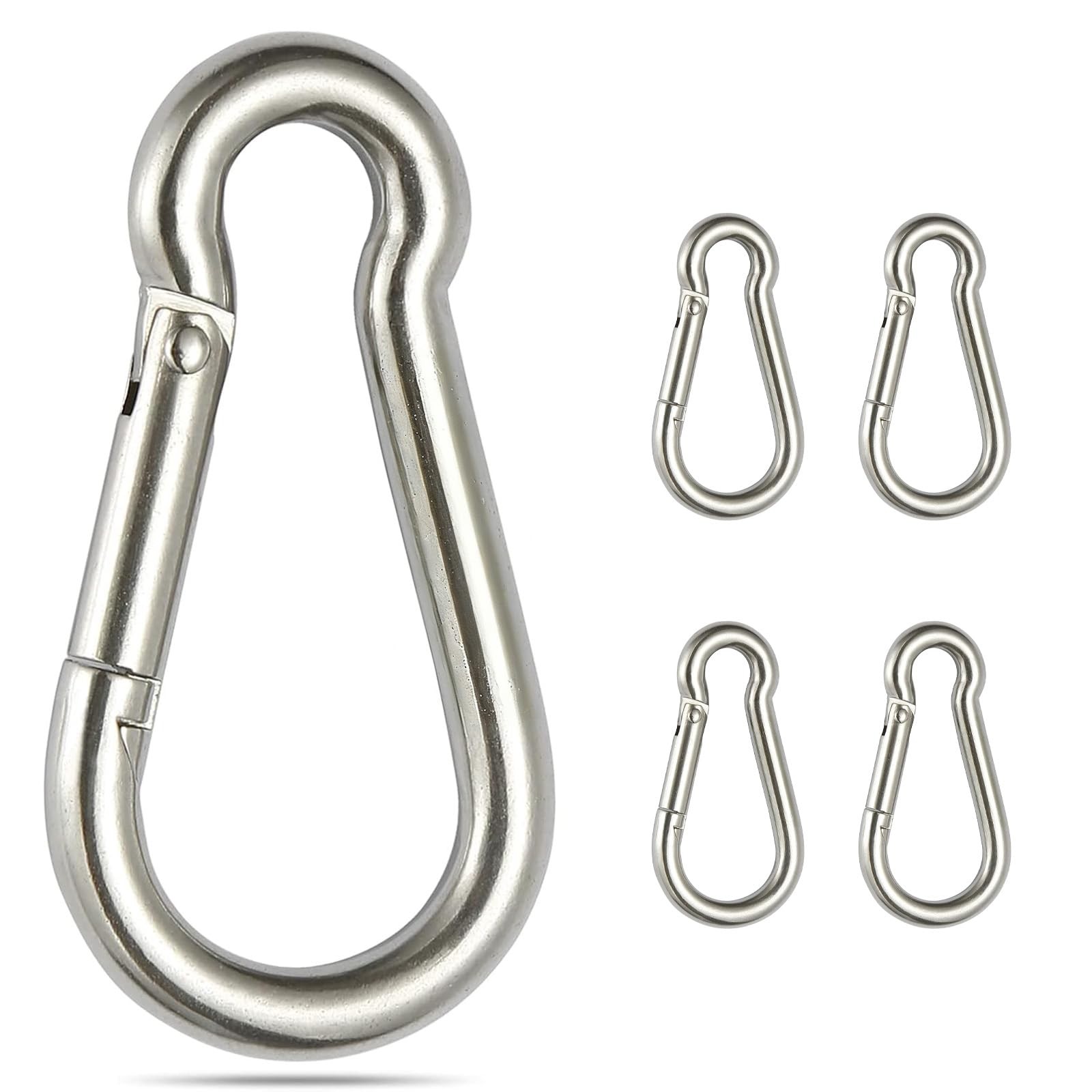 Gourd-Shaped 304 Stainless Steel Carabiner Clips - 6PCS Mini Small Spring Sna...