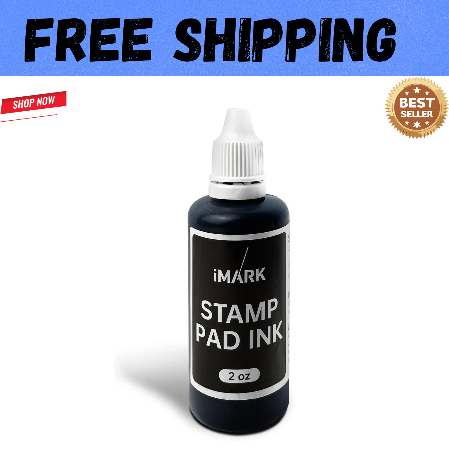 iMARK Premium Refill Ink for Self-Inking Stamps Daters Stamp Pads 2 oz Black