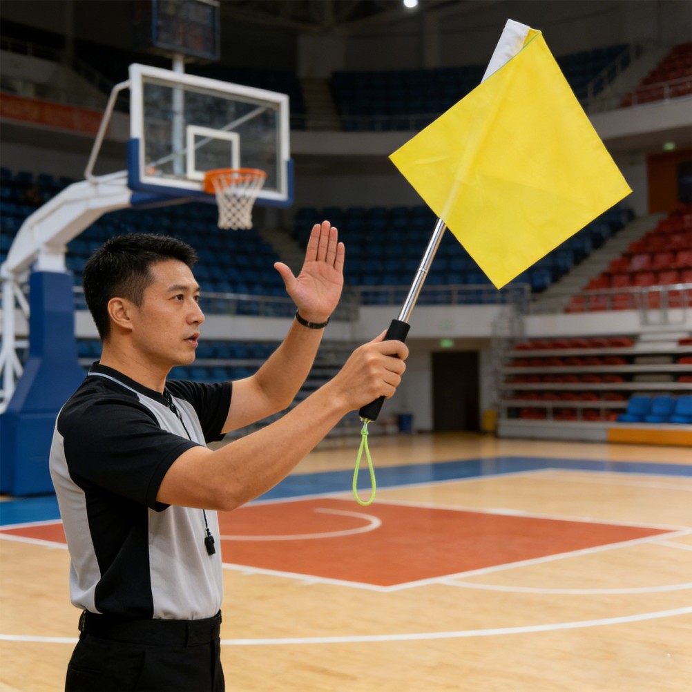 Soccer Referee Flags: Penalty Signal Flags with Comfortable Sponge Handle &