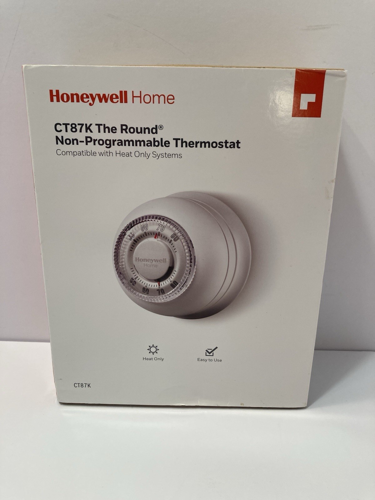 honeywell ct87k the round non-programmable white thermostat new in box