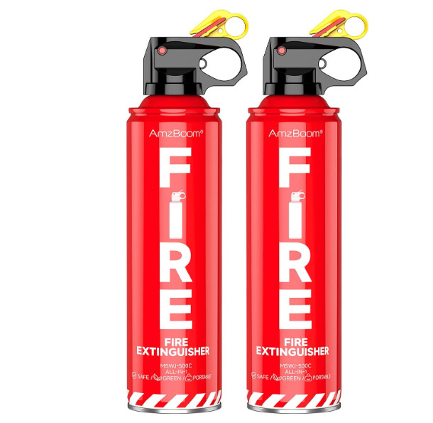 2-Pack Fire Extinguisher for Home, Kitchen, Car, and Grill with Mounting Bracket