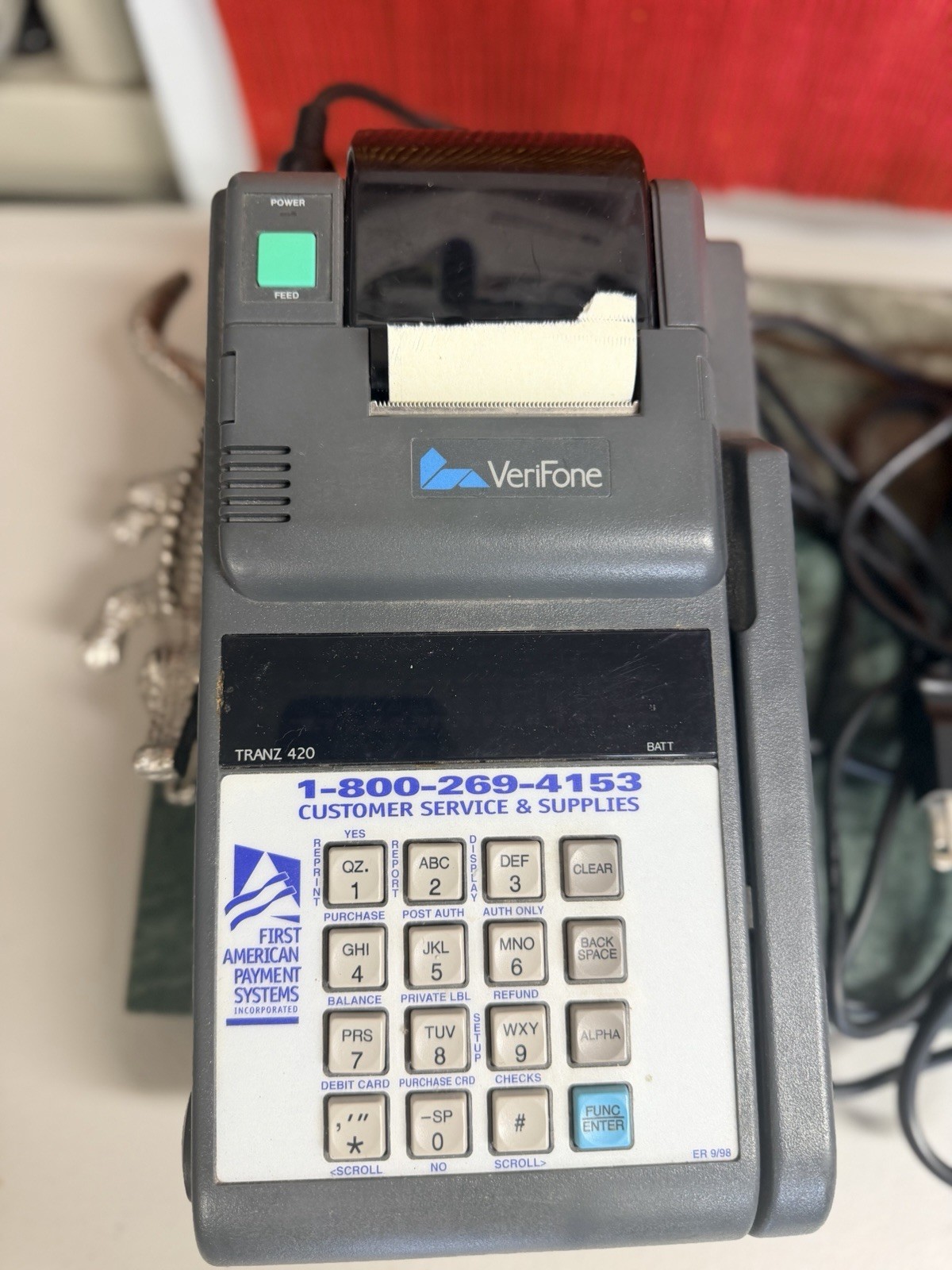 VeriFone Tranz 420 Cardservice Credit Card POS Transaction Machine with Printer