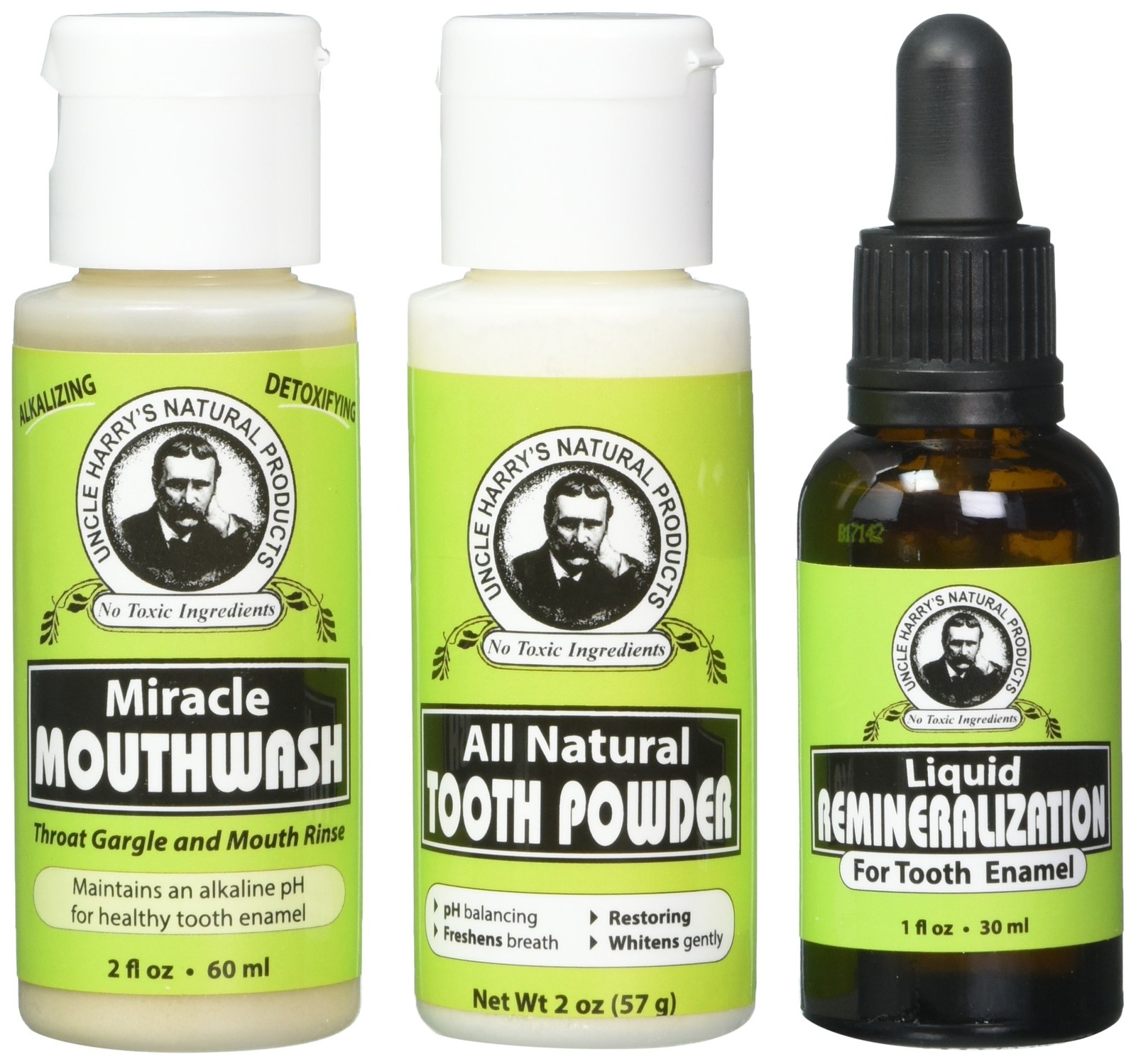 Uncle Harry's Natural Remineralization Kit for Tooth Enamel & Mineral - 3 Pro...