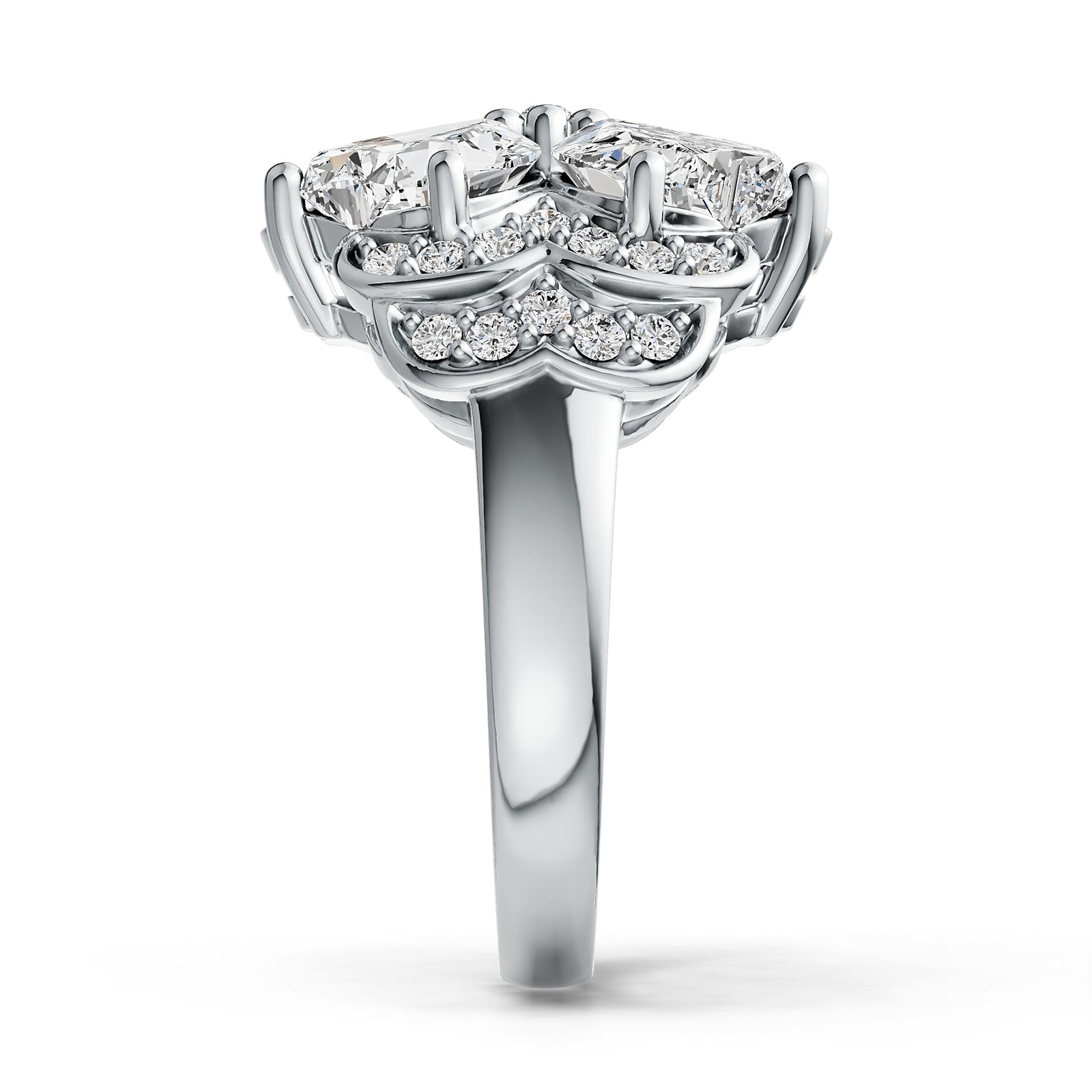 Sterling Silver Semi Mount Ring Setting Heart HT 7X7mm with White Topaz