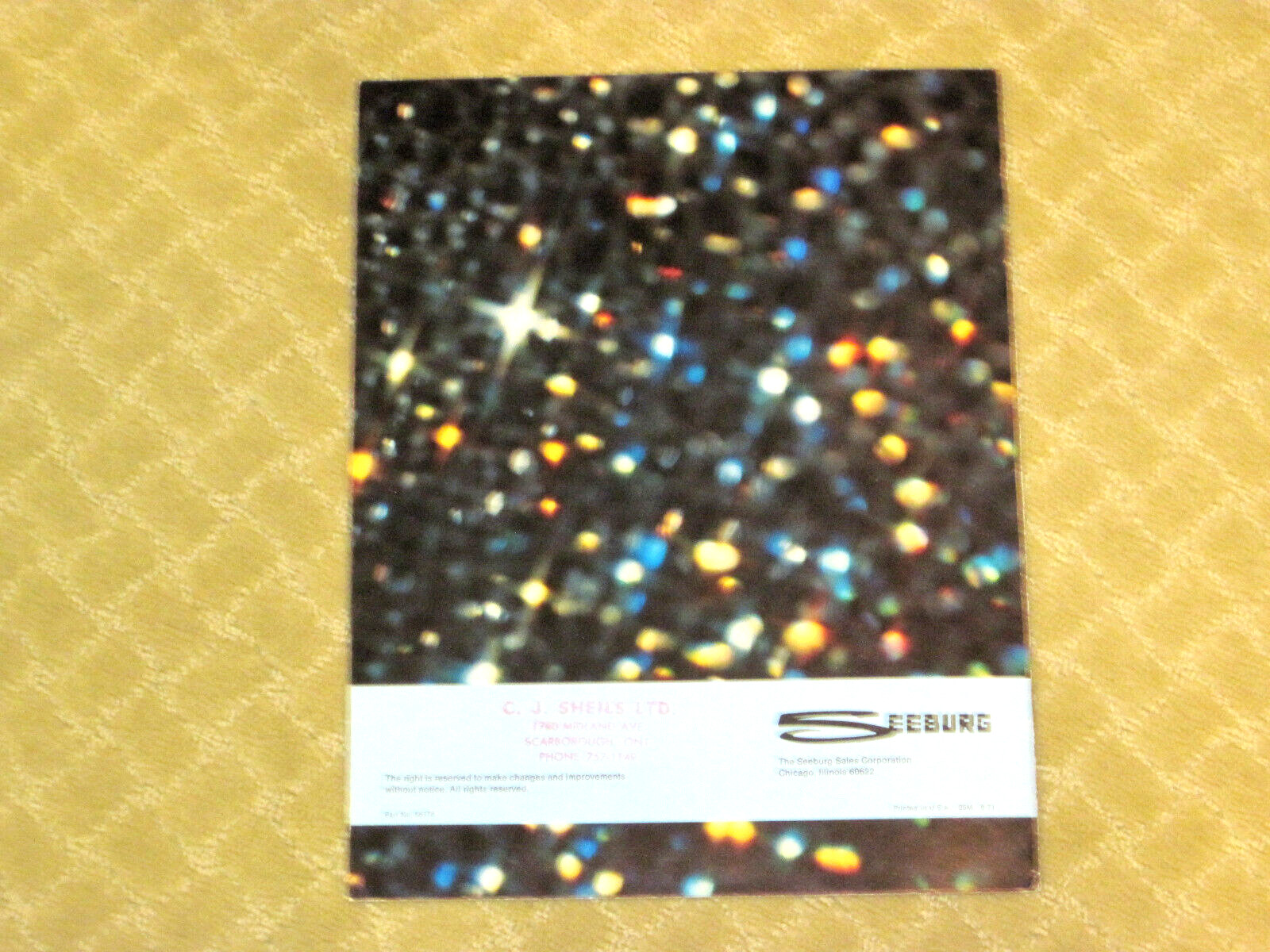 Bandshell Firestar Seeburg Jukebox Arcade Flyer / Brochure / Ad - Foldout