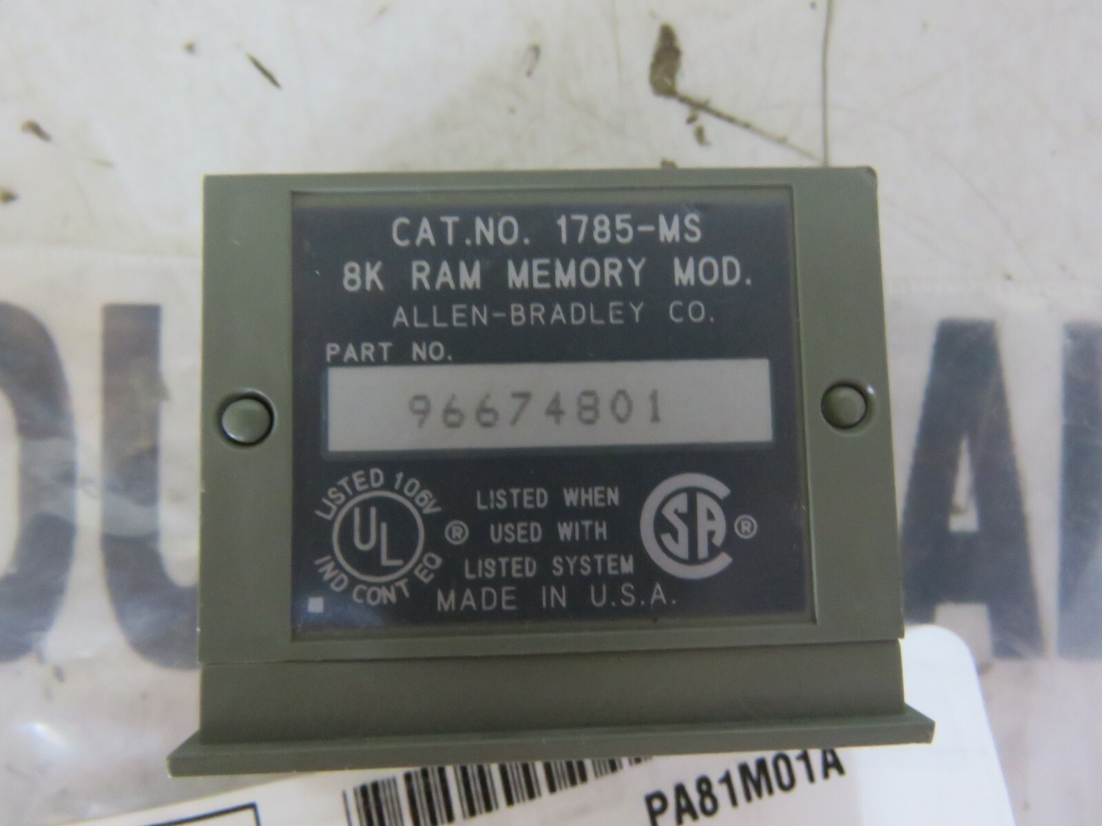 ALLEN BRADLEY 8K RAM EPROM MEMORY MODULE 96674801 NEW