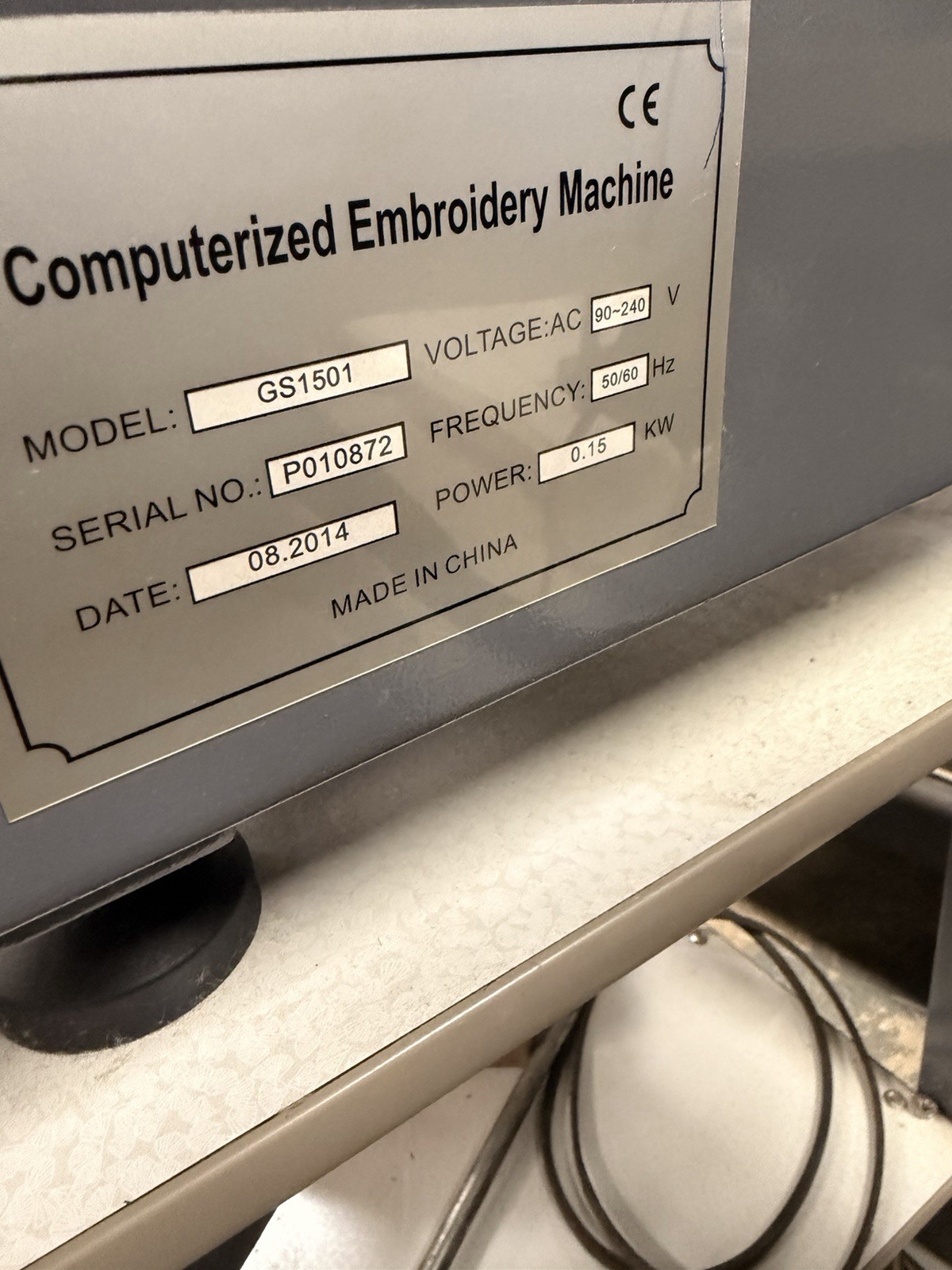 Avance GS1501 Computerized Single Head 15-Needle Embroidery Machine