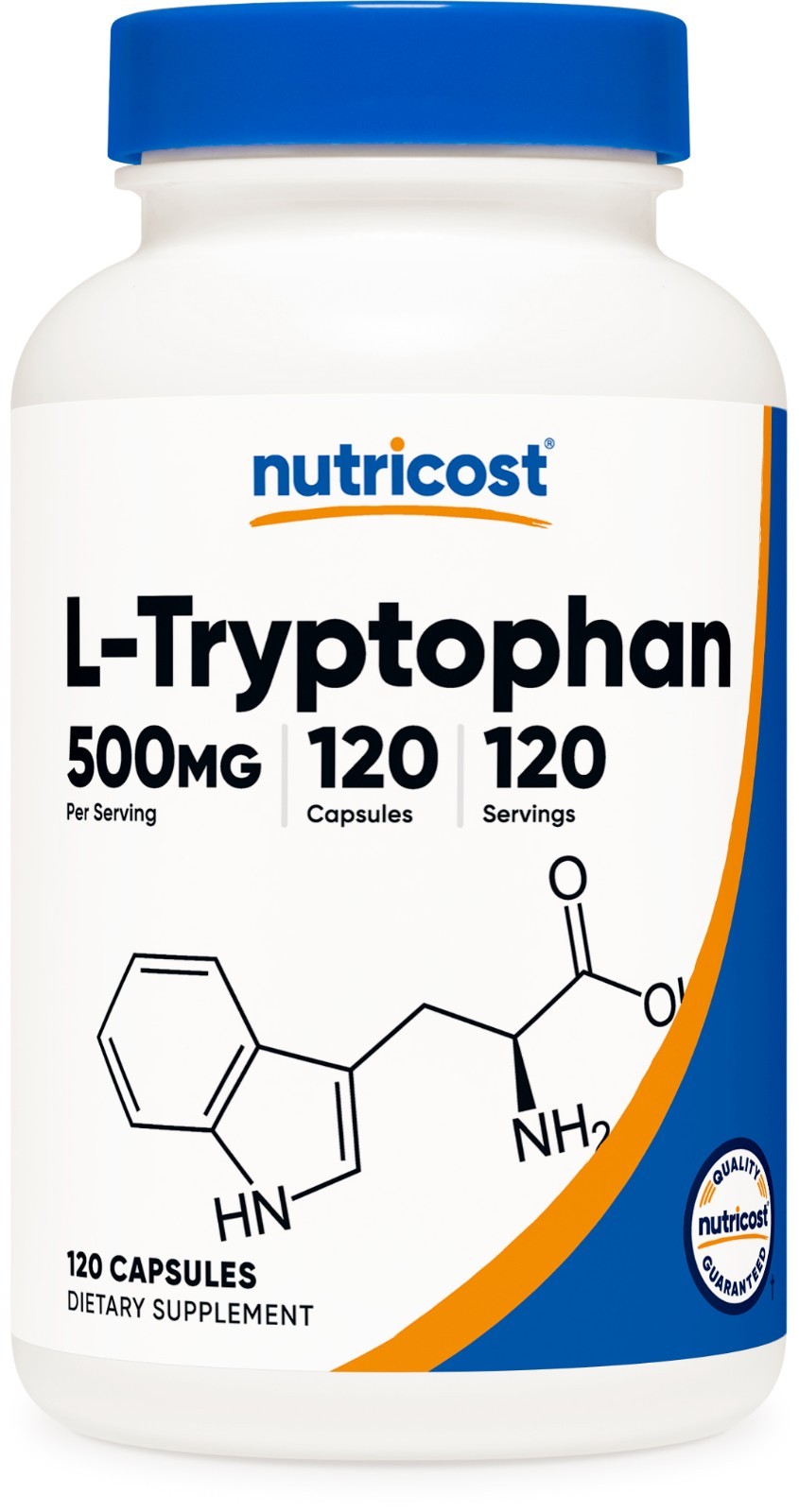 Nutricost L-Tryptophan 500mg, 120 Capsules - Gluten Free, Non-GMO