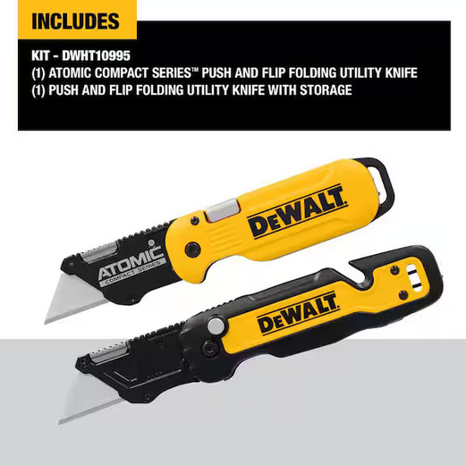 Folding Box Cutter (2-pack) Utility Pocket Knife Blade Work Push Button