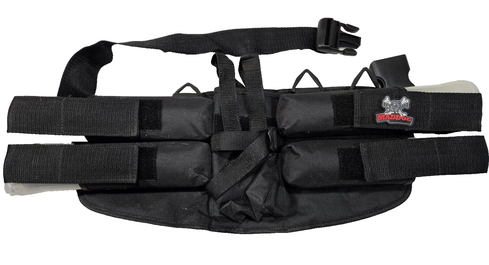 Mad Dog Paintball 560 Rd 4+1 Harness Pack & 4 140 Ammo Pods Feeder Loader Hopper