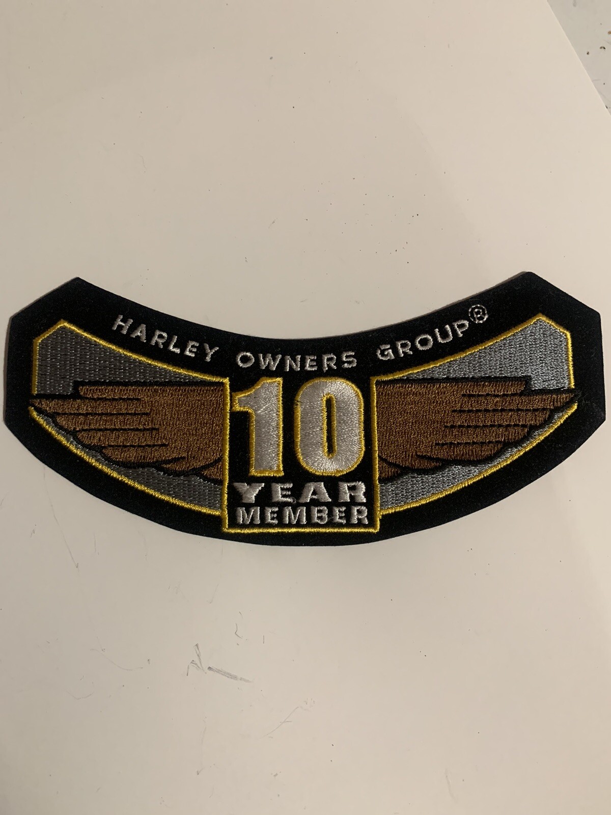 HOG Harley Davidson Owners Group 10 Year Member Rocker Patch New