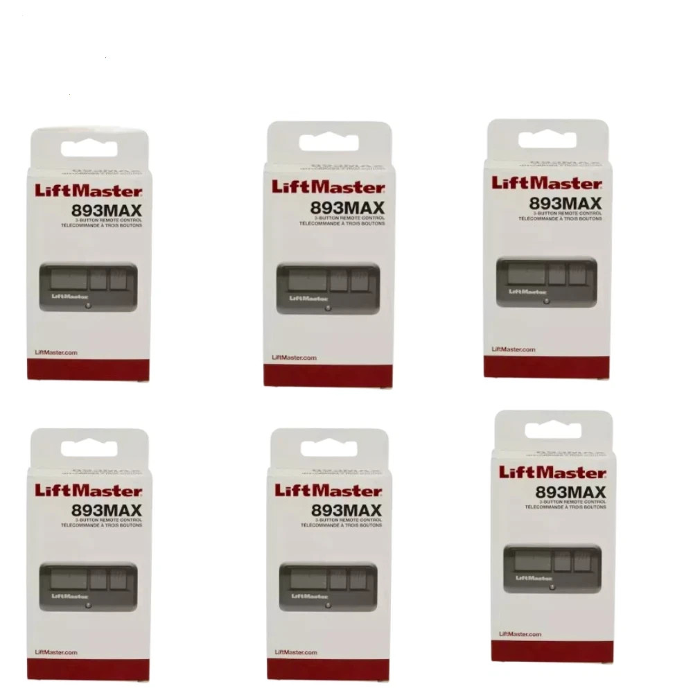 893MAX 3 Button LiftMaster Visor Remote Control Garage Door Opener 6 PACK