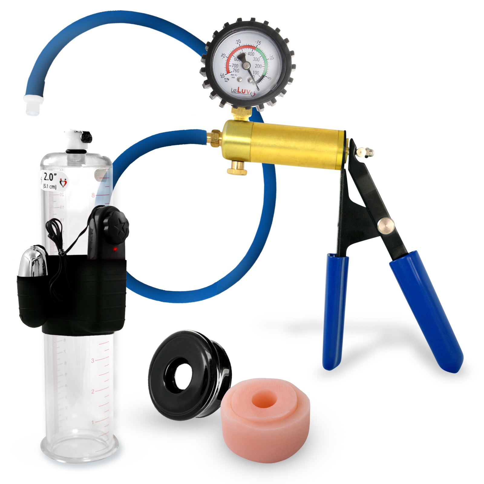 Penis Pump LeLuv ULTIMA Premium Blue Hose 9 Inch Length | Donut & Black Seal
