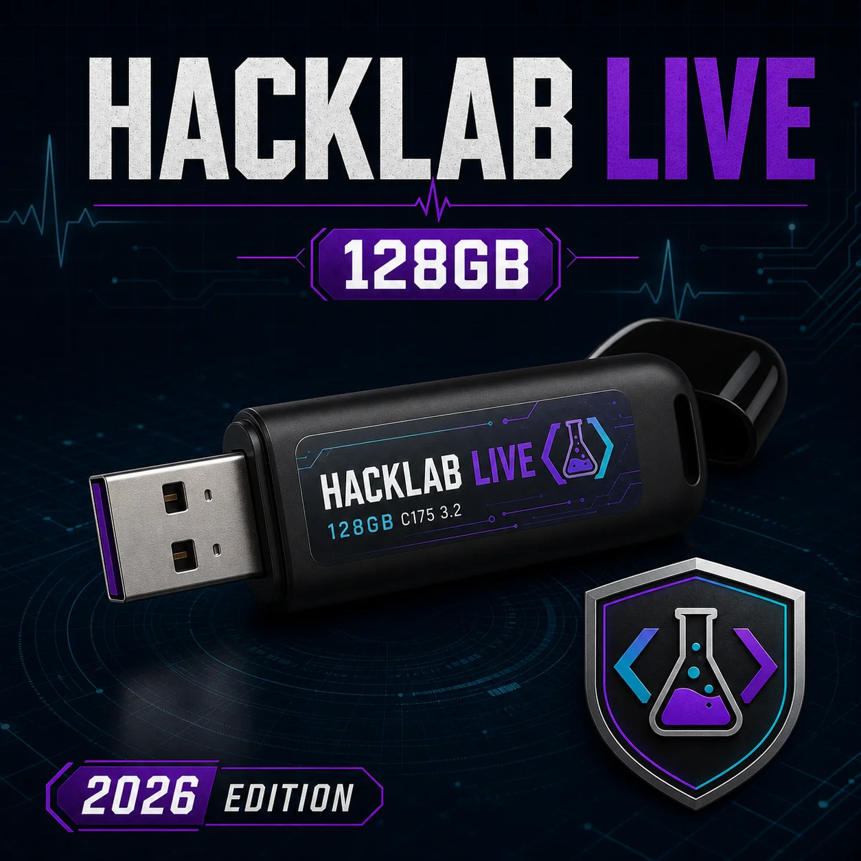 HackLab Live 128GB Bootable USB Security Forensics Linux Toolkit
