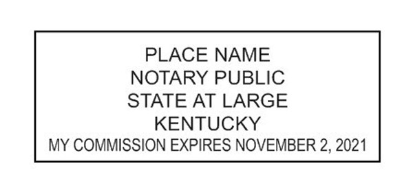 State of Kentucky l Rectangle Self-Inking Notary Public Stamp - Kentucky