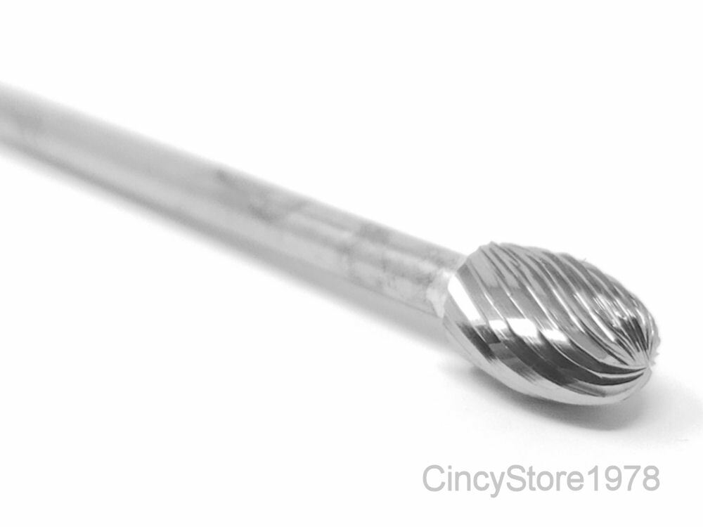 SE51S Oval Shape 1/4" Carbide Burr Bur Tool Die Grinder Bit 1/8" NEW
