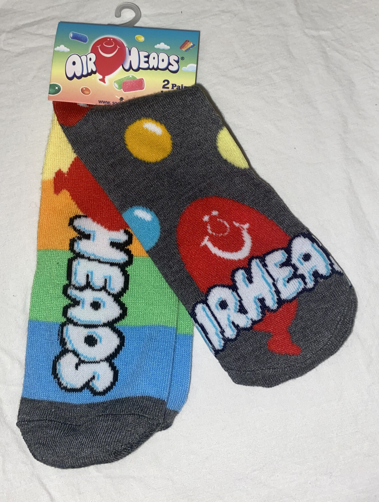 Air Heads Novelty Crew Socks Sz 8-12 NWT 2 Pair