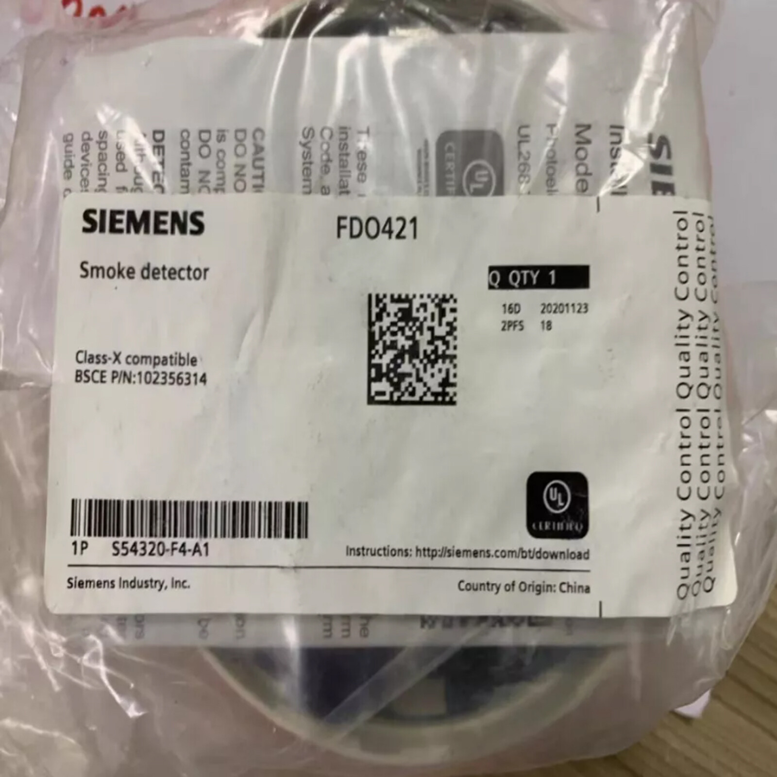 1PC NEW Siemens FDO421 photoelectric smoke detector FAST SHIP