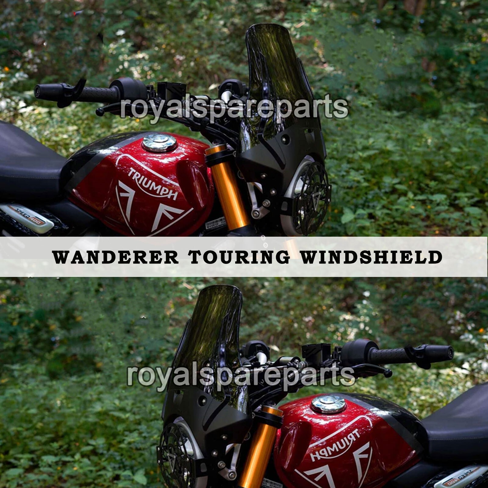 Fit For Triumph Speed 400 "Wandered Touring Smoked Screen/Windshield Kit"