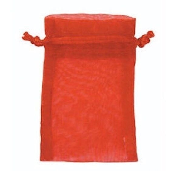 12 Red Organza 3x4" Pouch Jewelry Gift Bags with Satin Ribbon Drawstring