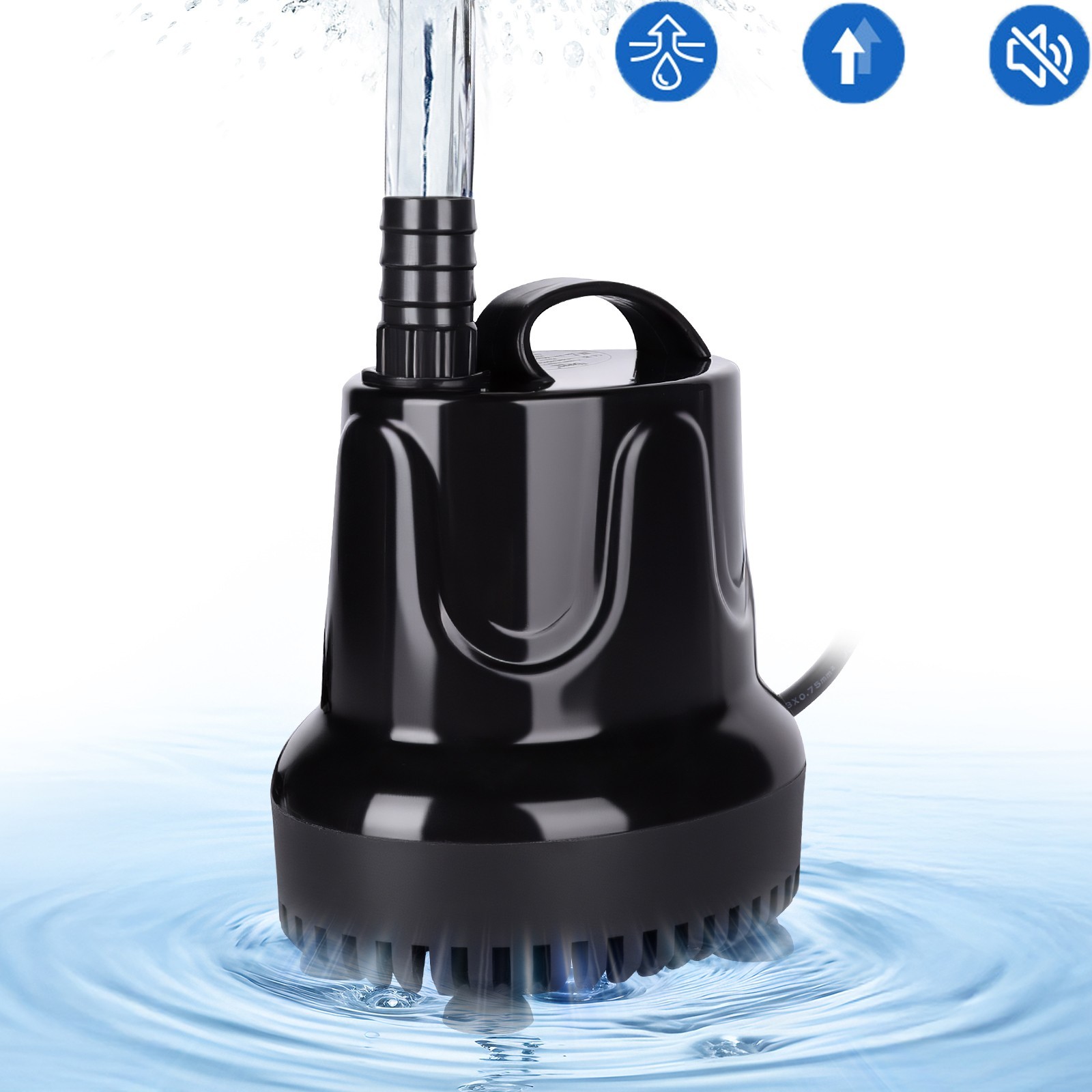 hygger 215 400 660 1060GPH Submersible Water Pump Bottom Intake with 6ft Cord
