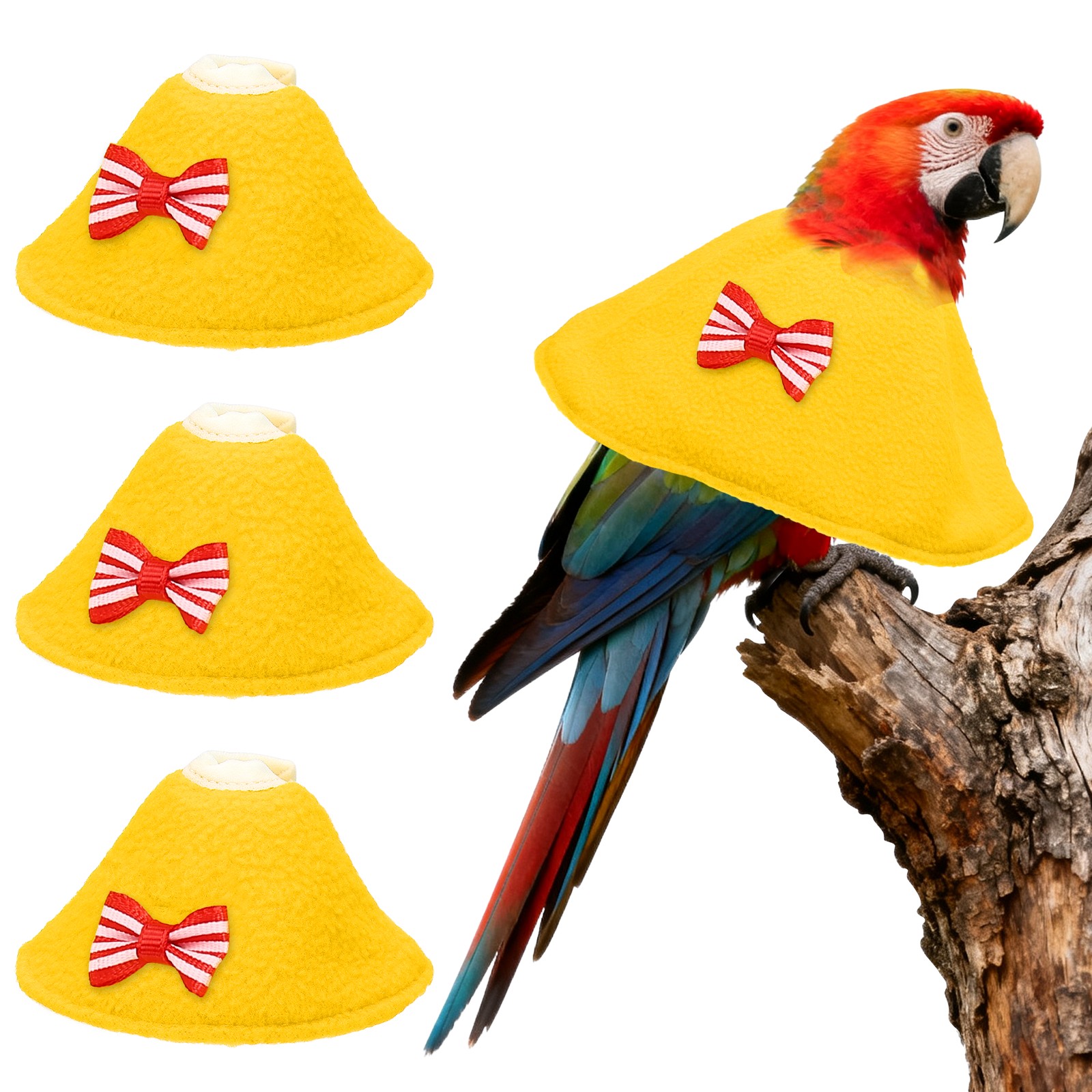 Bird Collars Bird Cone Collar Protective Cones (Yellow, S, 3 Pcs)