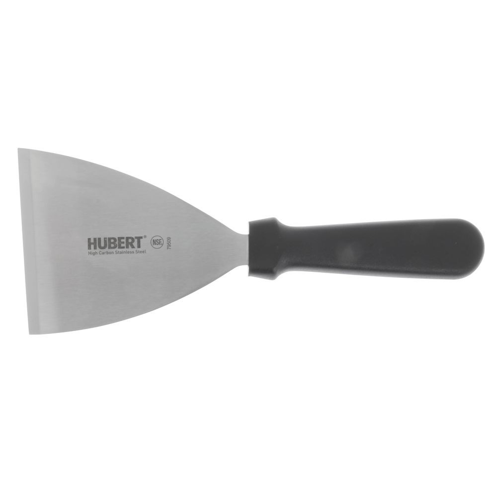 HUBERT Stainless Steel Pan Scraper with Black Polypropylene Handle