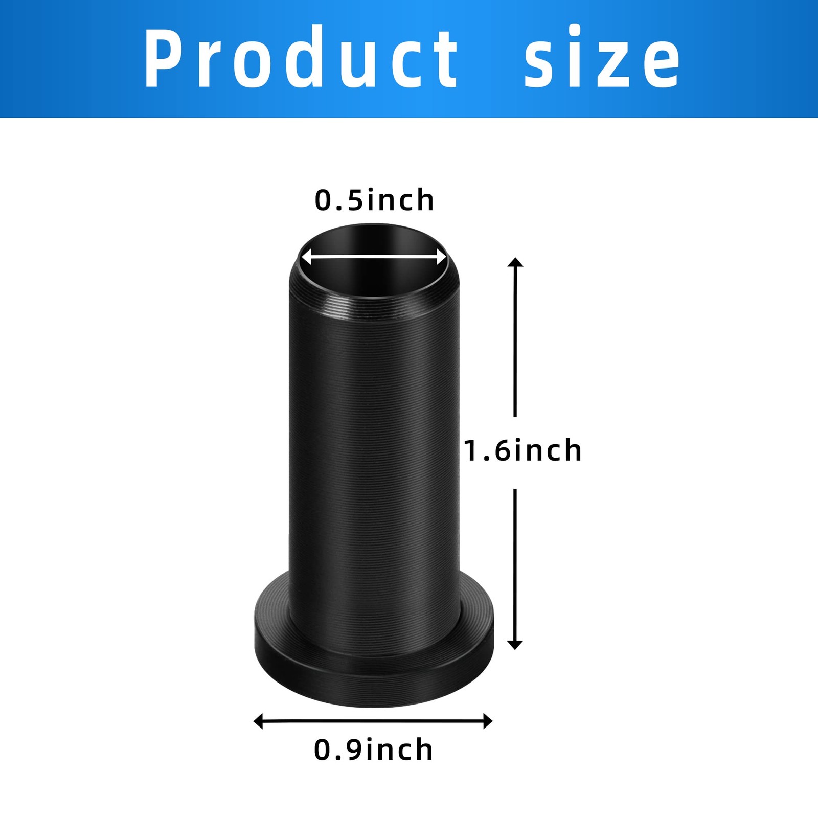 Watayo 4 PCS Oar Lock Socket Insert -1/2" Oarlock Bushing -Nylon Black