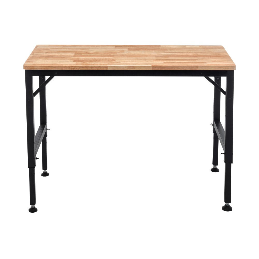 Heavy Duty Folding Workbench Block Wood Top Locking Casters Quick Collapse