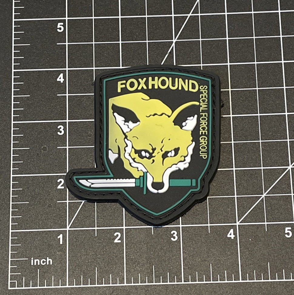 FOX HOUND Special Force Group Metal Gear Solid Tactical Patch Hook PVC 3D MGS