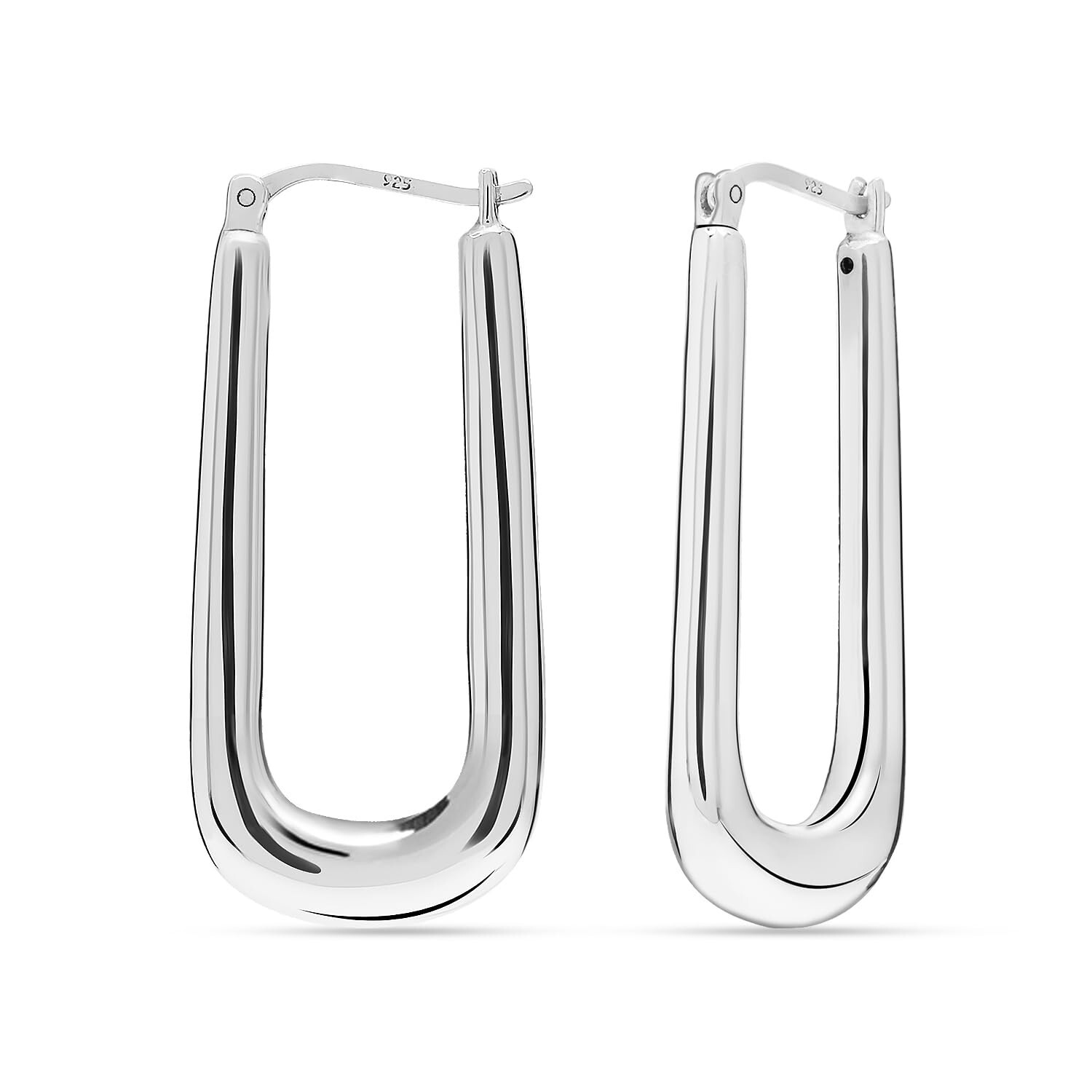 Pure 925 Sterling Silver  Handmade Classic Chunky Hoop Earrings for Women 40 MM