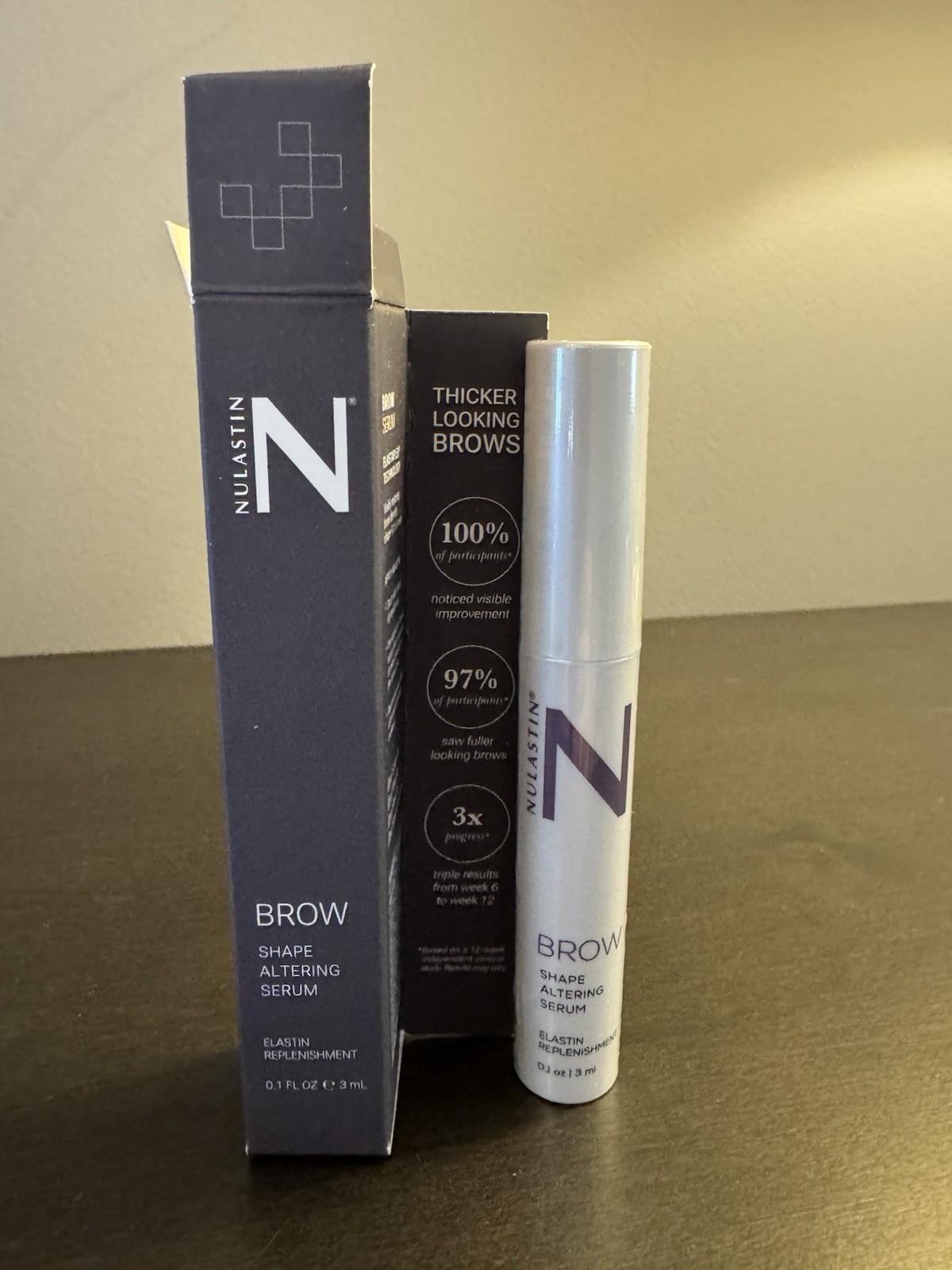 Nulastin Brow Shape Altering Serum .1 oz 3 ml NEW