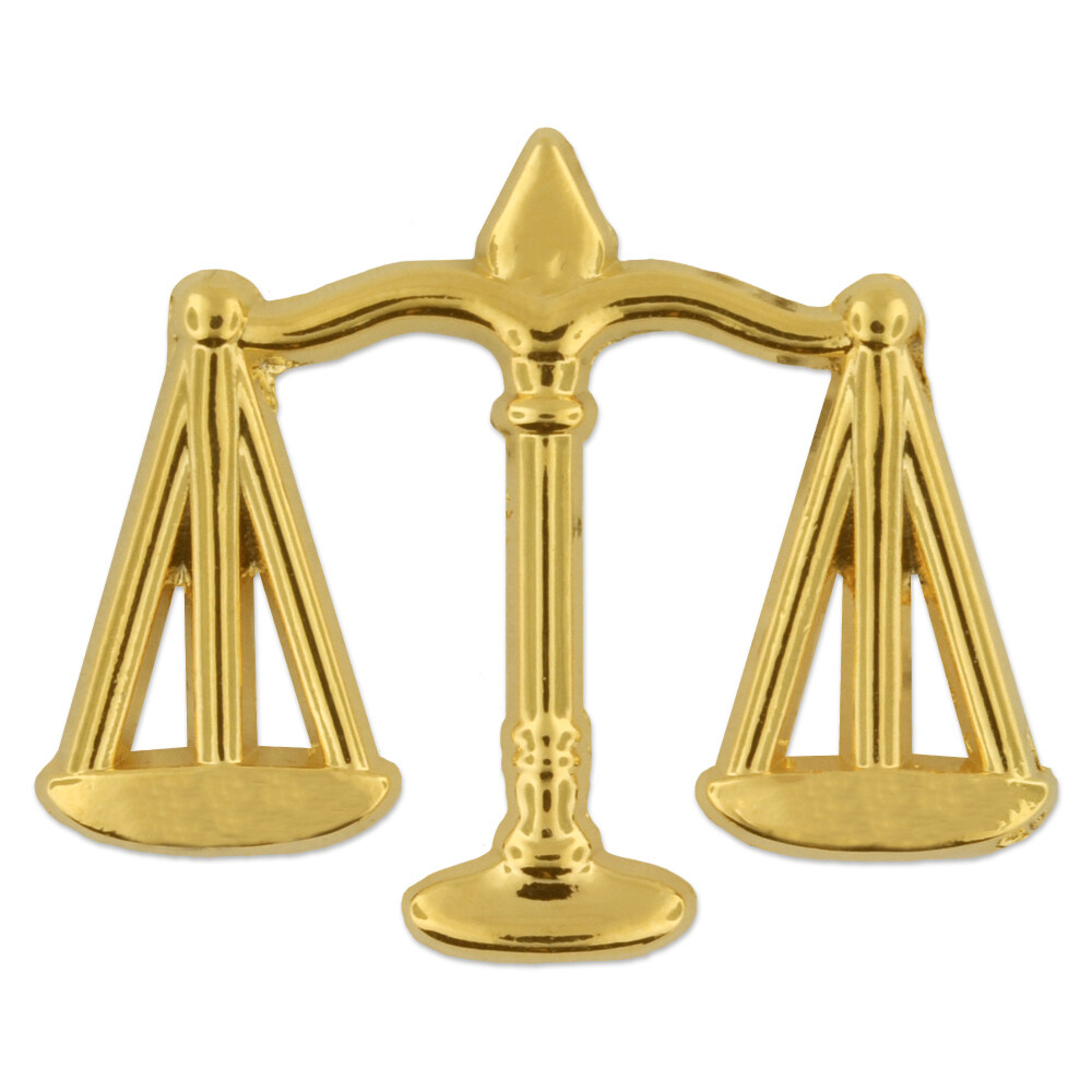 PinMart's Scales Of Justice Lawyer Gift Gold Lapel Pin