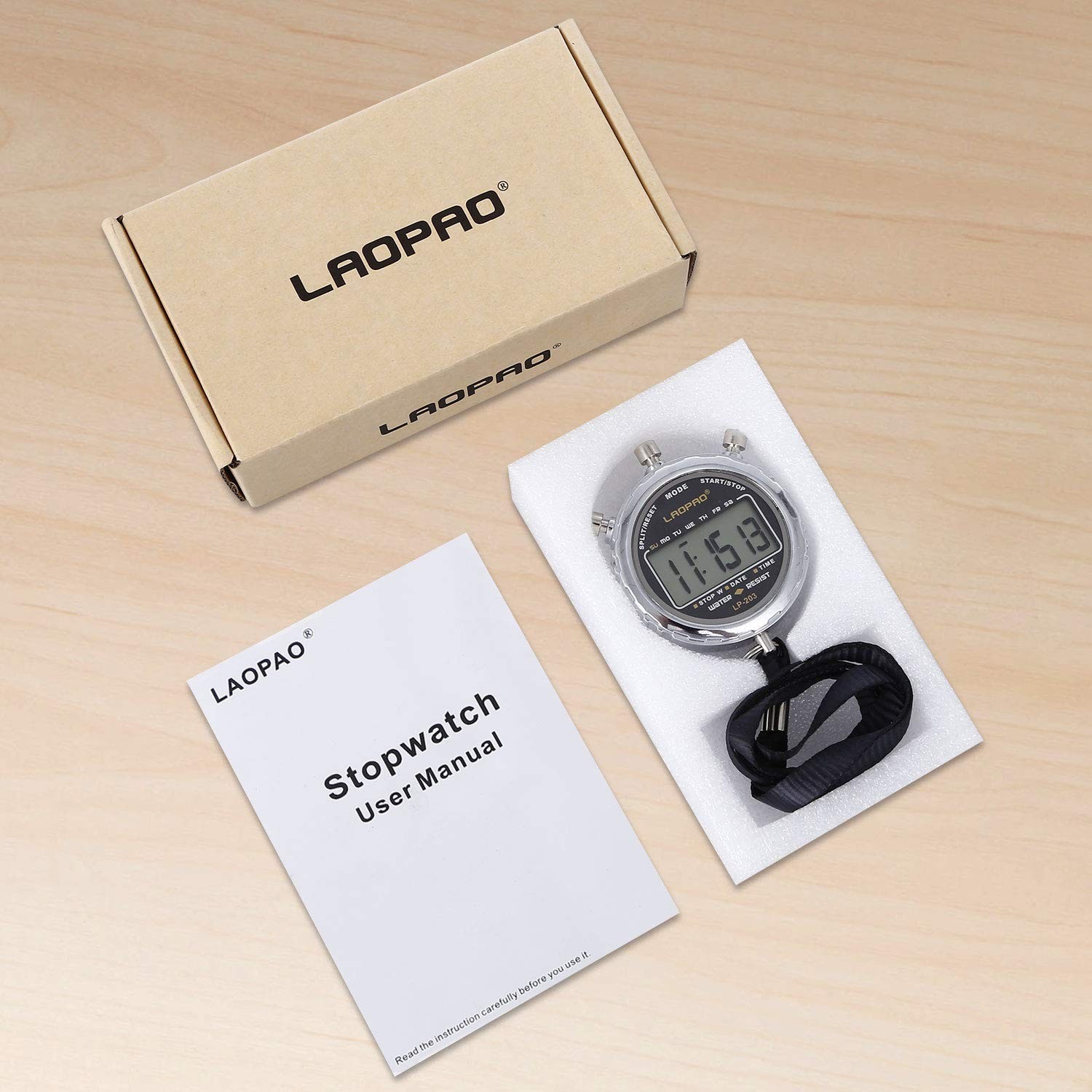 Stopwatch,1/100th Second Clock Daily Rainproof Digital Timer for Sports Match...