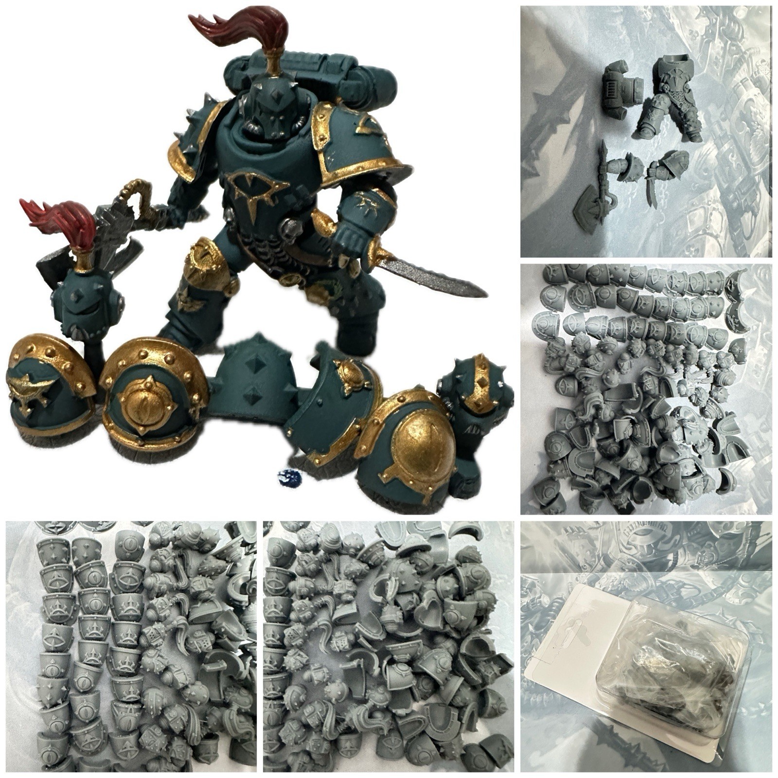 Warhammer 40k Sons Of Horus Upgrades 1 Captain/SGT, 70 Shoulder Pads 30 Helmets