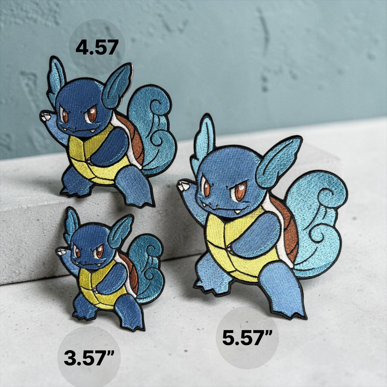Wartortle Pokémon Embroidery Patch 3.57" - 5.57"