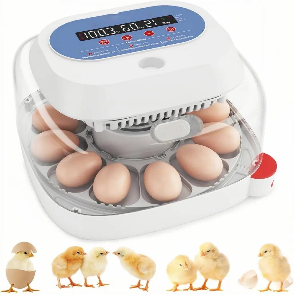 12-70 Egg Incubator w/Automatic Egg Turning Egg Hatching Temp & Humidity Control