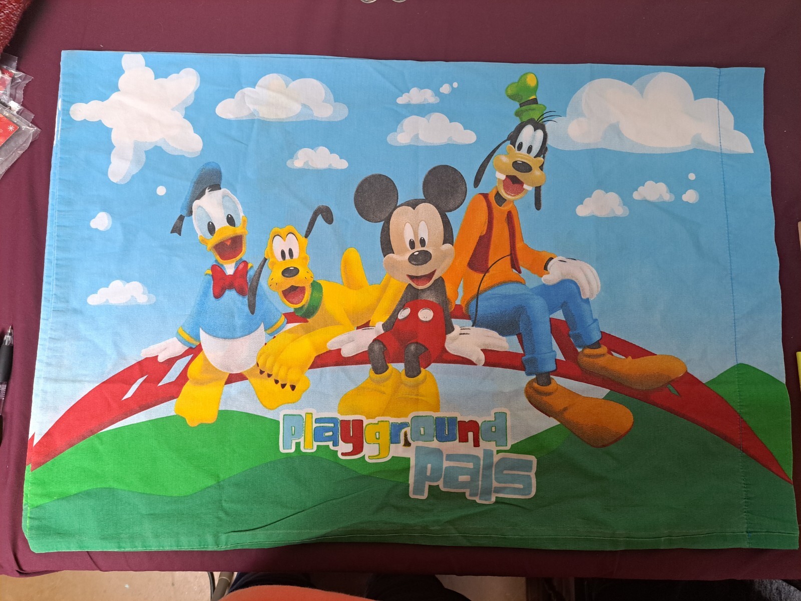 Set of 2 Mickey Mouse Playground Pals Pillowcases. Standard Size.