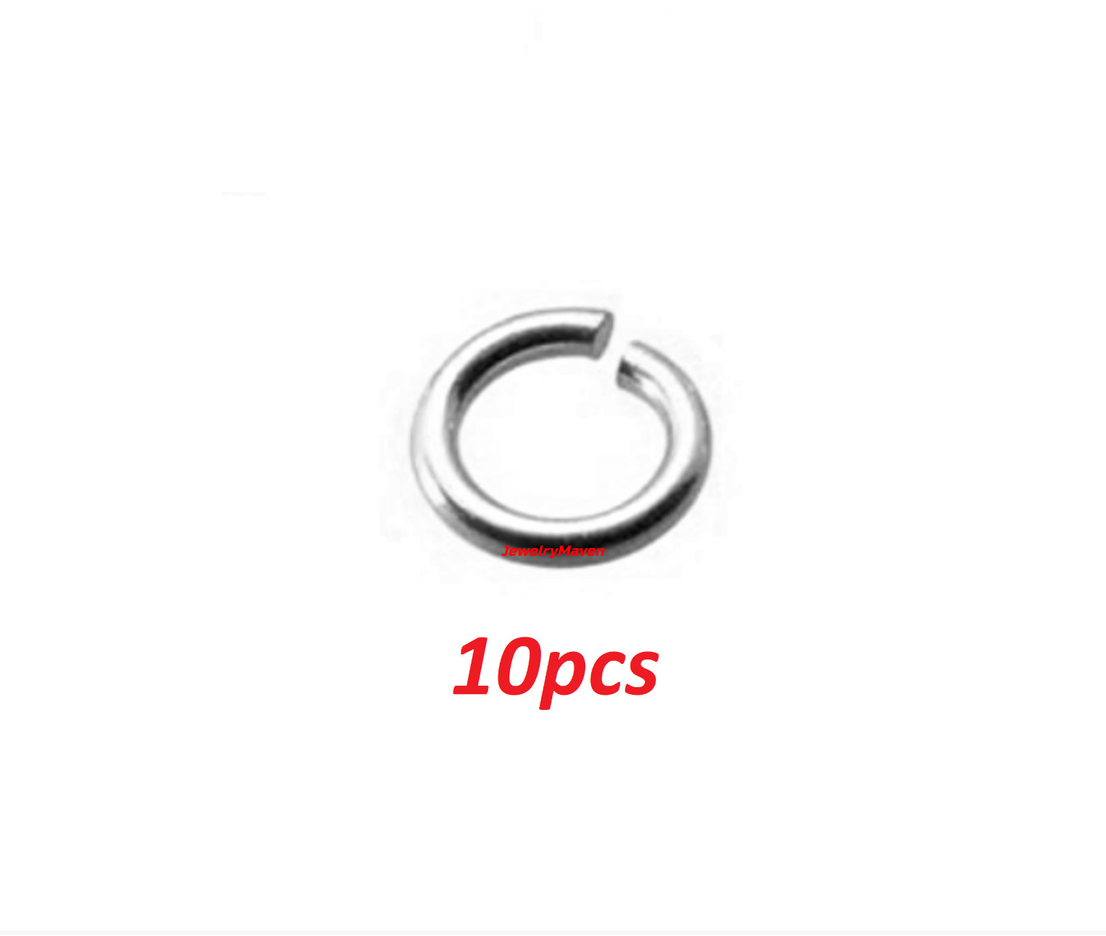 (10) TEN BULK 4mm OD 2.6mm ID Solid 950 PLATINUM 22ga Round OPEN Jump Ring USA