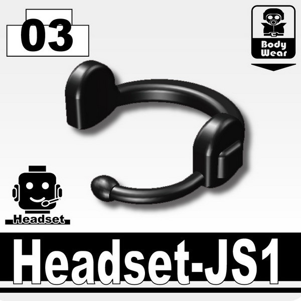 Headset-JS1 Tactical Headset Army Police compatible w/toy brick minifigures