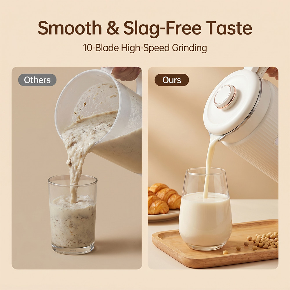 Automatic Nut Milk Maker Machine 40oz Soy Almond Milk Blender Soup Maker 110V