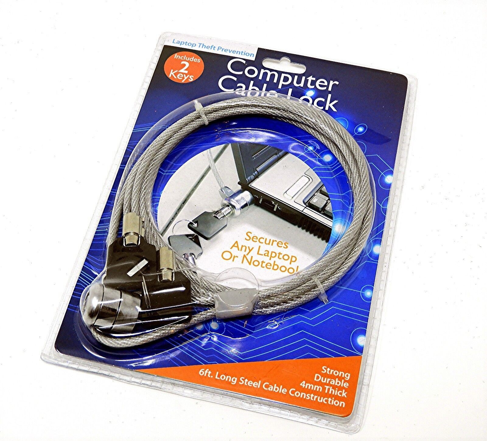 Laptop Computer Anti Theft Lock with 2 Keys 6ft Cable security
